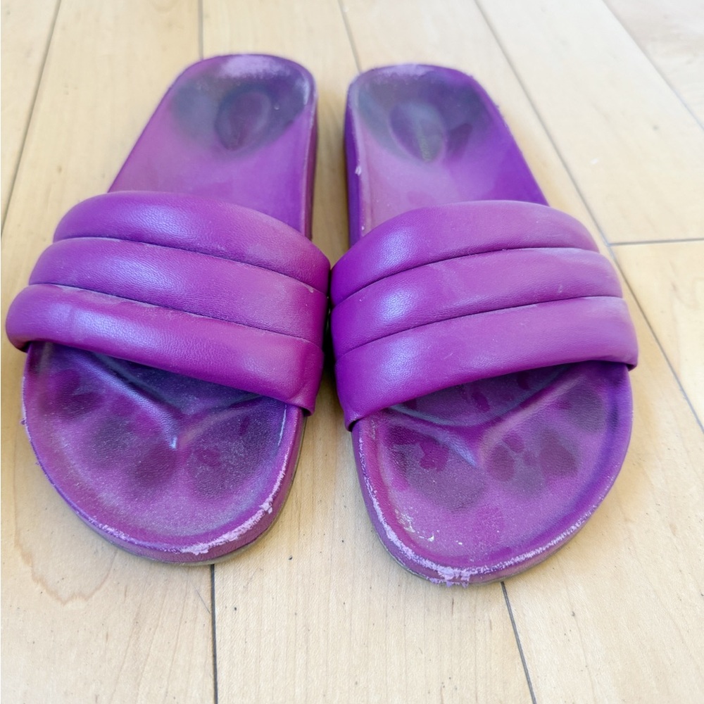 Beatrice Valenzuela lapis lazuli purple/burgundy soft leather slides